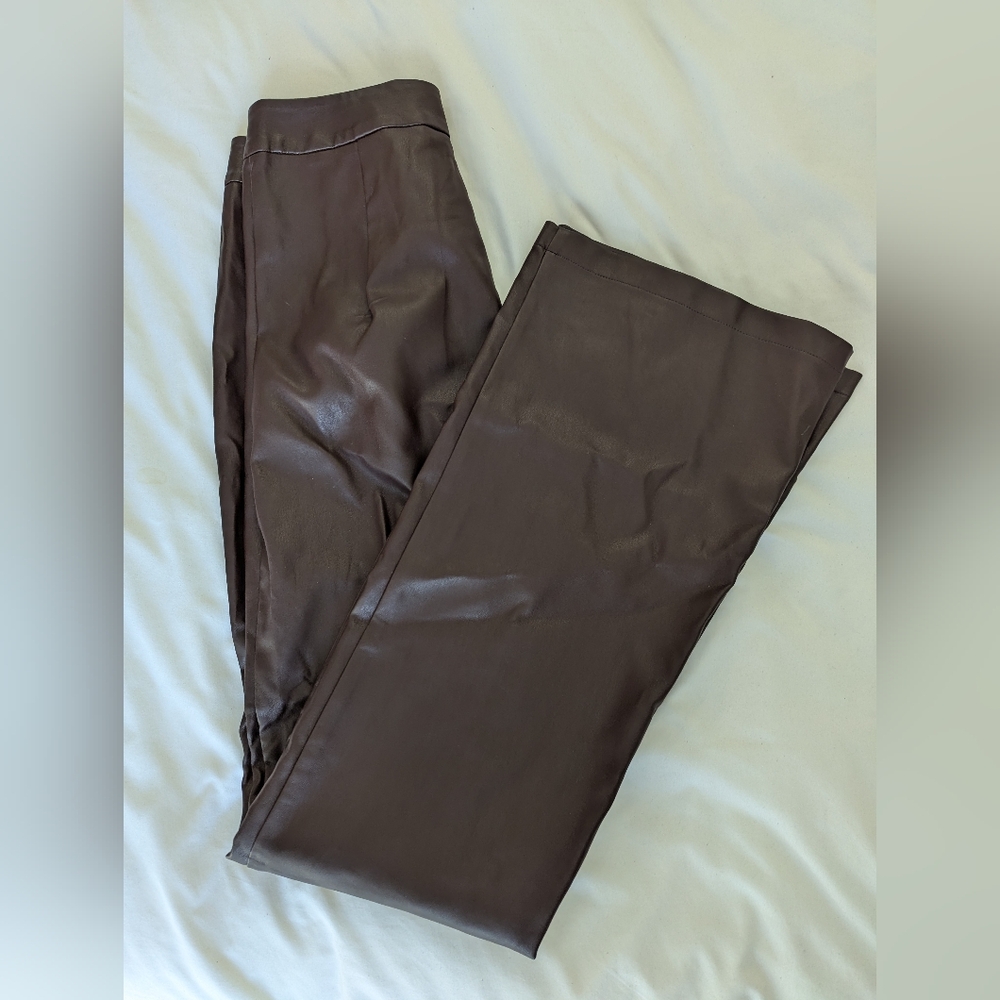 Collusion Faux Leather Flare pants